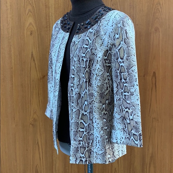 Chico’s Jewel Snakeskin Blazer Jacket - Picture 2 of 16